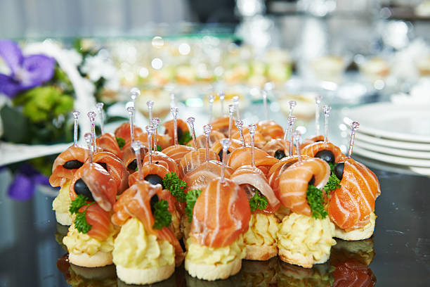 istock catering service table with food set 467733750