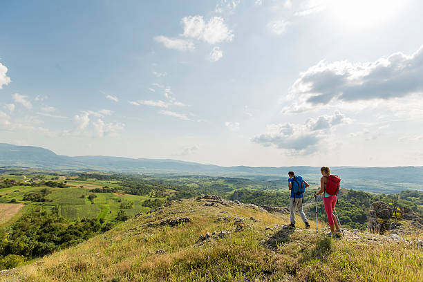 istock Young couple hiking on the mountain 467736298