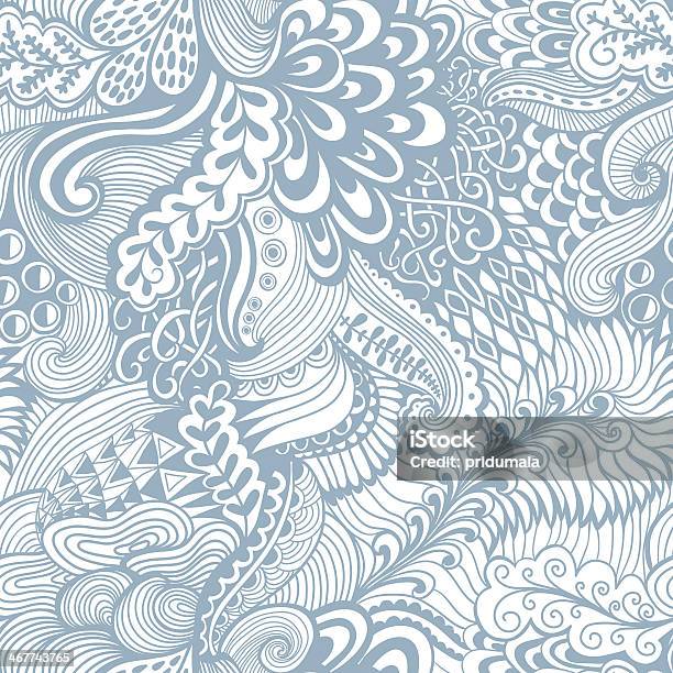 Vector Seamless Texture With Abstract Flowers Endless Backgroun Stock Illustration - Download Image Now