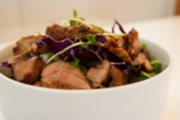 istock blurry defocused image of grilled pork with mixed vegetable sala 467743792