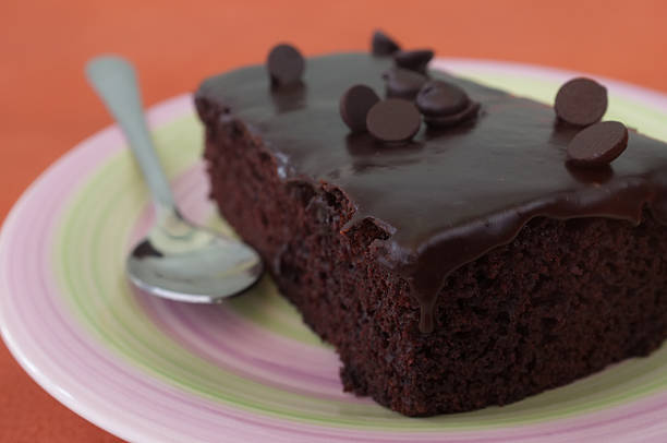 istock Chocolate Brownie on a plate colorful 467743892