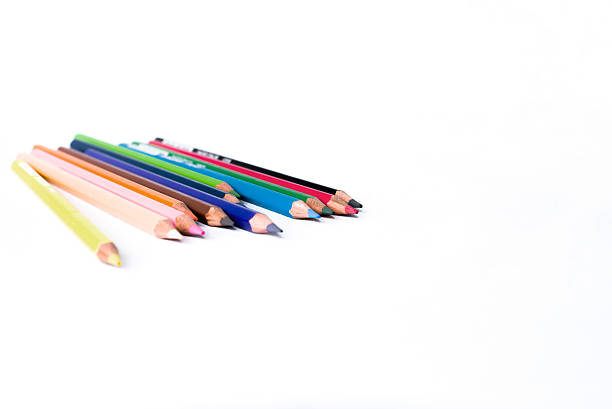istock Colour pencils on isolated white background close up 467745386