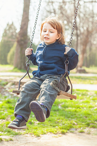 istock little boy on the swing 467746066
