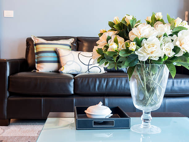 istock Interior design of modern Living room  with artificial flower vase 467746162