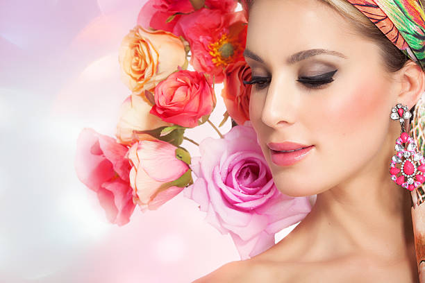 istock Beautiful Woman In Flowers 467749144
