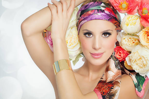 istock Beautiful Woman In Flowers 467749146