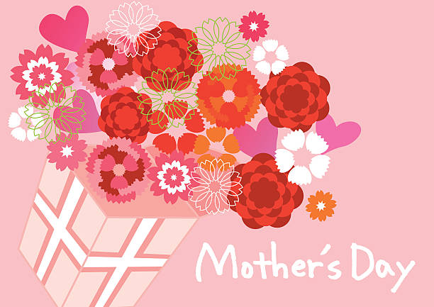 illustrazioni stock, clip art, cartoni animati e icone di tendenza di garofano della festa della mamma - mothers day mother single flower family