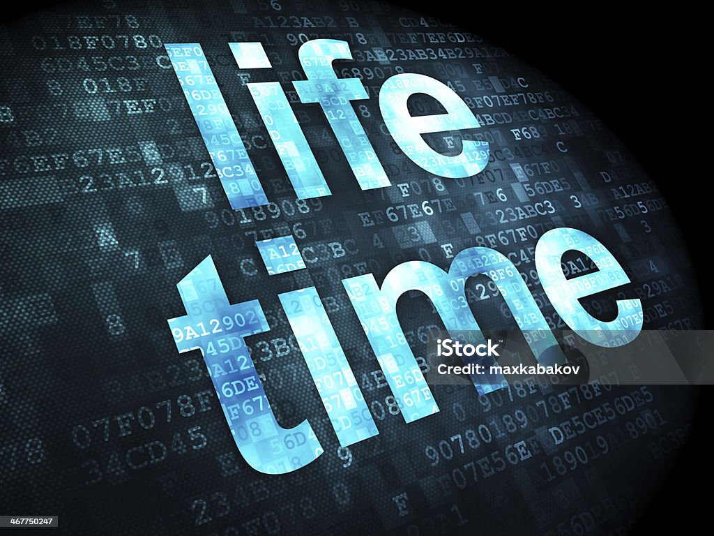 Conceito da linha temporal: Tempo de vida em fundo digital - Royalty-free Agenda Pessoal Foto de stock