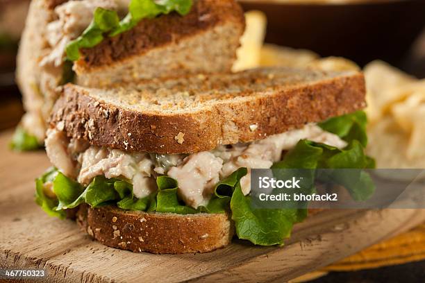 Healthy Tuna Sandwich With Lettuce Stock Photo - Download Image Now - Tuna Salad Sandwich, Bread, Dinner