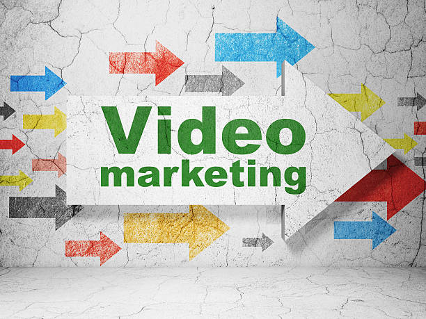 istock Finance concept: arrow with Video Marketing on grunge wall background 467750449