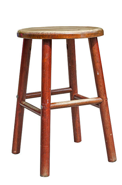 istock Wooden stool isolated on white 467752160