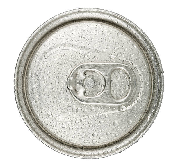 can top macro of can top with water drops isolated on white can top stock pictures, royalty-free photos & images