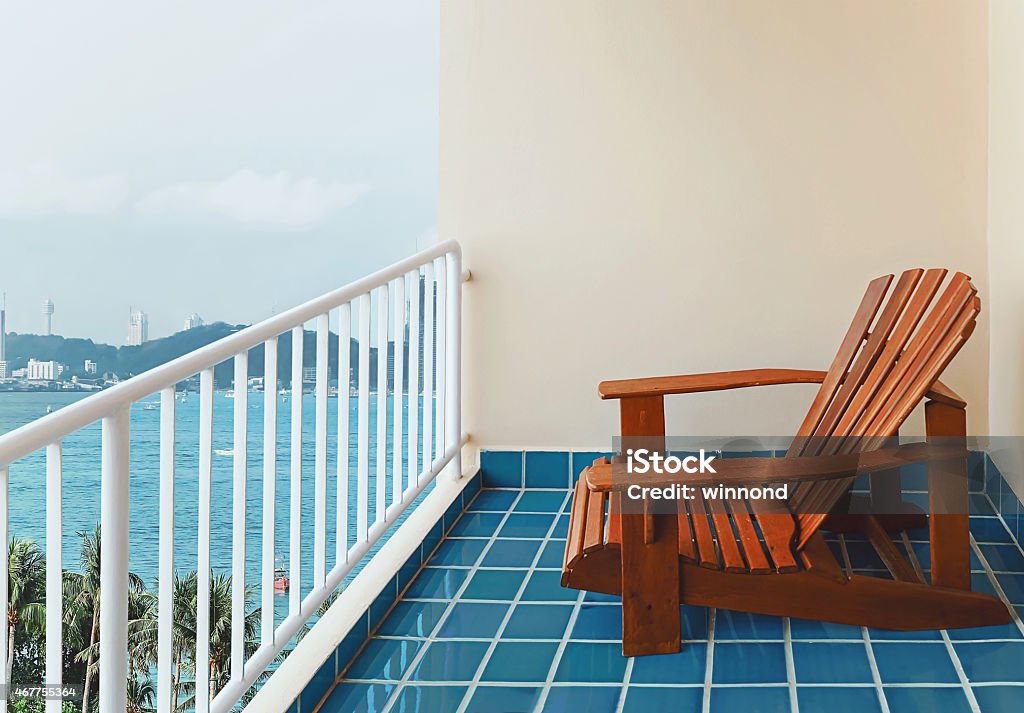 balcony seaview relaxation and seaview on the balcony 2015 Stock Photo