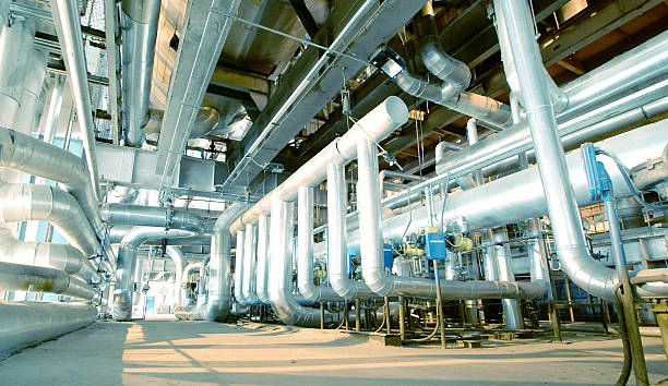 istock Industrial zone, Steel pipelines, valves and cables 467756180