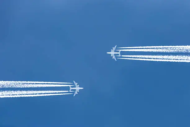 Photo of aircraft high in the sky