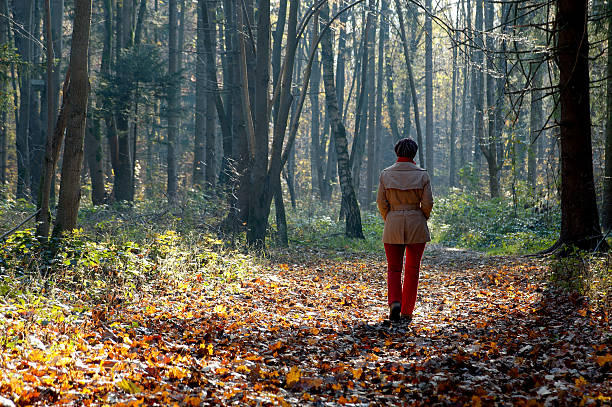 istock Woman in Autumn forrest 467759965