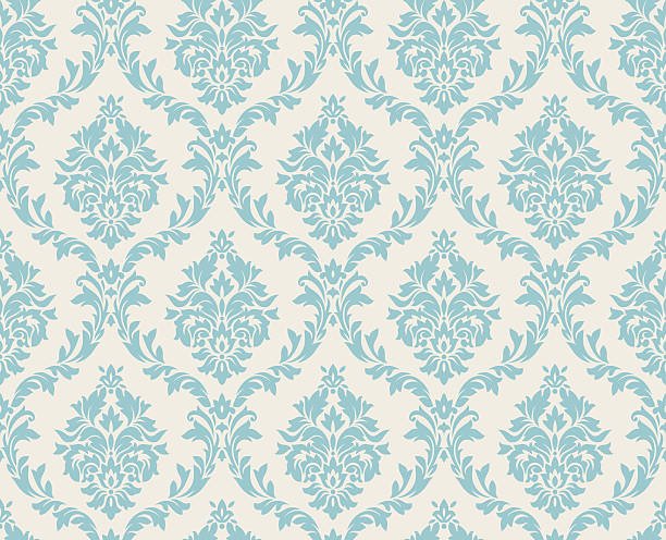 узор вектор бесшовные damask - backgrounds retro revival pattern wallpaper stock illustrations