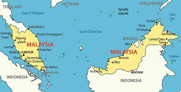 Vector illustration of Malaysia - vector map