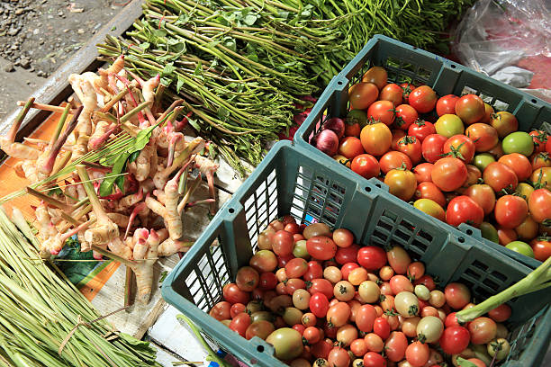 mae klong, tajlandia rynku kolejowych - asian cuisine close up garlic vegetable zdjęcia i obrazy z banku zdjęć