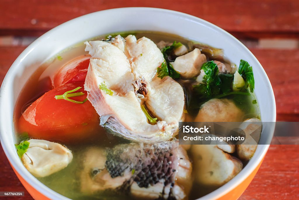 Tom yum soup with fish Tom yum soup with fish in plate 2015 Stock Photo