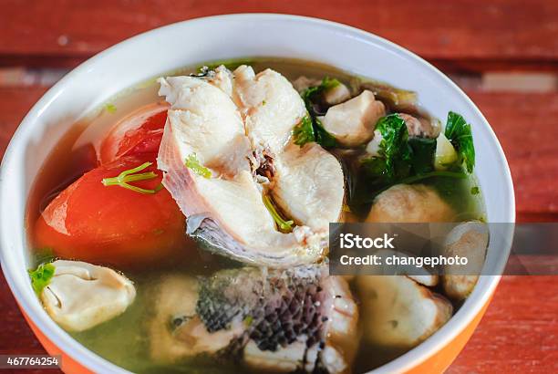 Tom Yum Soup With Fish Stock Photo - Download Image Now - 2015, Arranging, Asian Culture