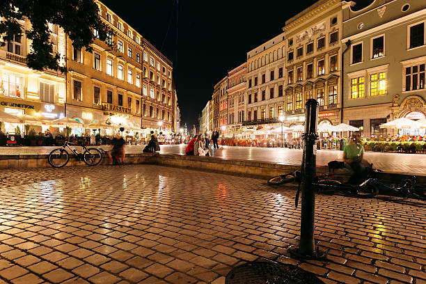 istock Streets of Krakow by night 467764658