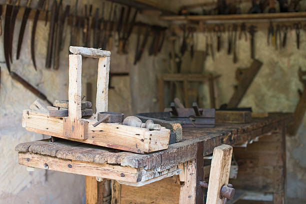 istock Room with pile of vintage hand tools. 467764688