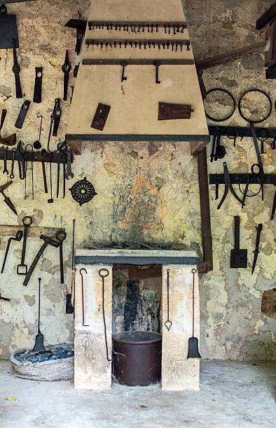 istock Room with pile of vintage hand tools. 467764706