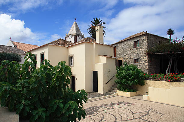 Portugal Madeira Porto Santo Columbus' house and courtyard stock photo