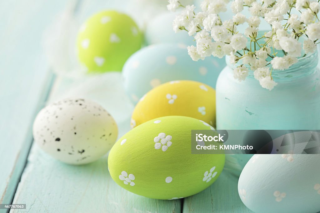 Easter Colorful decorated easter eggs Animal Egg Stock Photo
