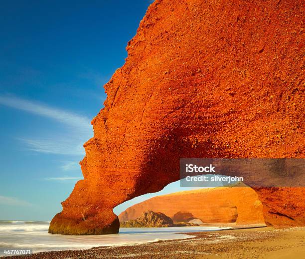 Red Archs On Atlantic Ocean Coast Marocco Stock Photo - Download Image Now - Activity, Adventure, Africa