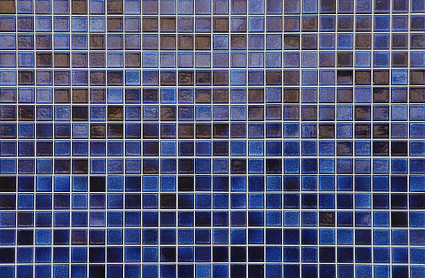 istock Blue mosaic tile wall seamless background and texture 467768234