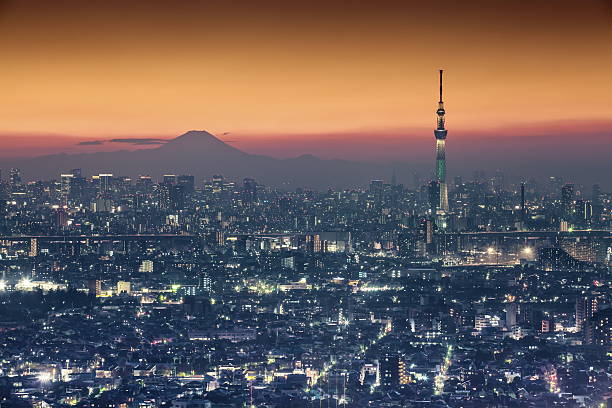 istock Tokyo city view with Tokyo skytree and mountain fuji 467768238