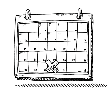 Monthly Calendar Appointment Cross Drawing