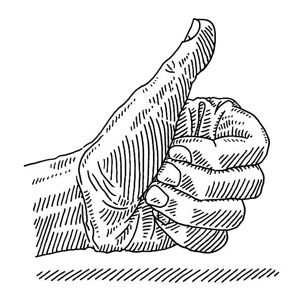 thumbs up hand zeichnen geschmack - doodle thumbs up decisions sketch stock-grafiken, -clipart, -cartoons und -symbole