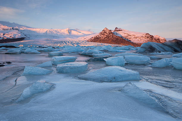 Frozen Glacier Lagoon in Vatnajökull National Park stock photo