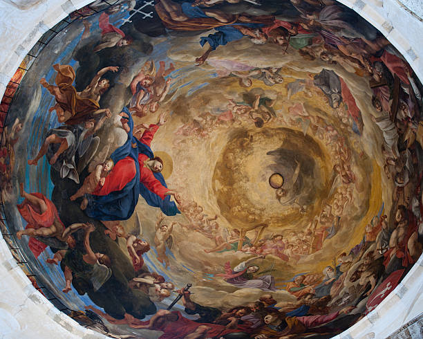 Ceiling Fresco of Pisa Duomo stock photo