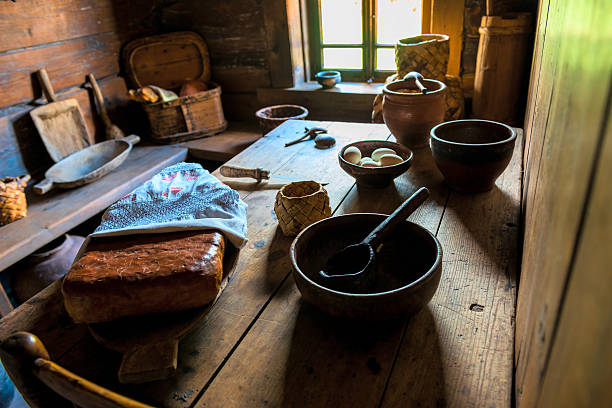 istock Russian home kitchen interior in the Middle Ages 467769640