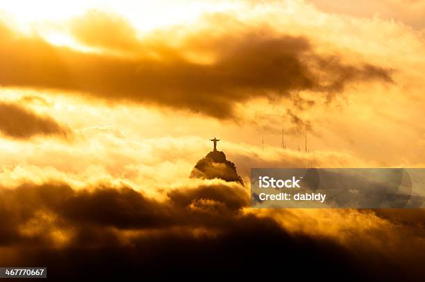 Christ The Redeemer Statue In Clouds Stock Photo - Download Image Now - Rio de Janeiro, Christ The Redeemer, Jesus Christ