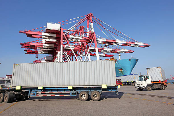 istock China Qingdao port container terminal 467773575