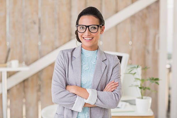 istock Stylish brunette working from home 467777404