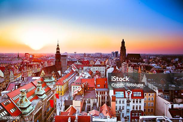 Wroclaw City Sunset Stock Photo - Download Image Now - Poland, Wroclaw, Old Town