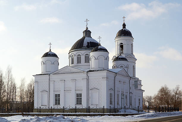 Orthodox Cathedral of Elijah the Prophet,  Soltsy. Russia stock photo