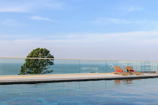 istock Relax Sun-beds near a swimming pool 467780667