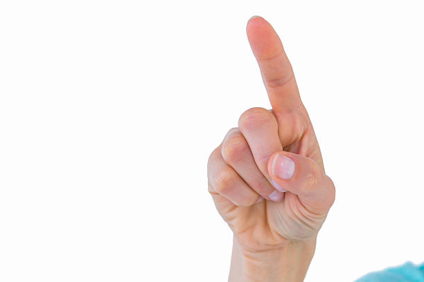istock Hand of woman pointing up 467785992