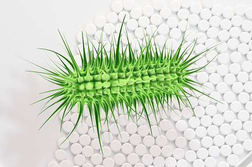 Ecoli bacteria - 3d rendered illustration