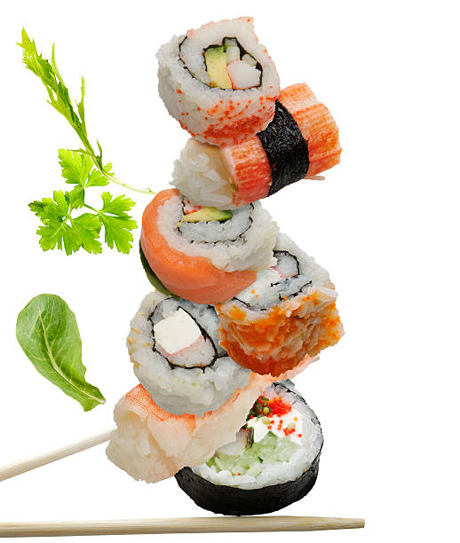 sushi-auswahl - japanese cuisine appetizer gourmet caviar stock-fotos und bilder