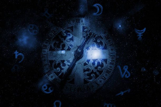 astrology clock stock photo