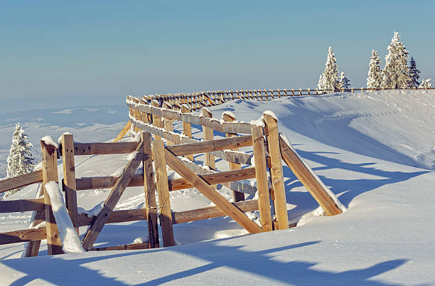 istock Wooden enclosure in wintertime 467789622
