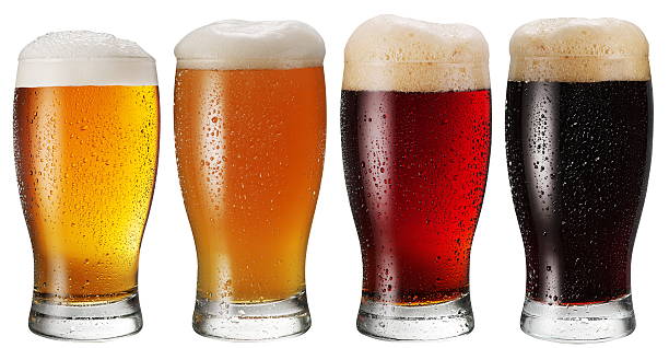 Glasses of beer. Glasses of beer on white background.File contains clipping paths. glass of beer stock pictures, royalty-free photos & images